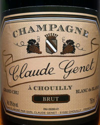 Claude Genet Champagne Balnc de blancs Grand Cru