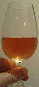 Dom Perigonon Rose 1998 in a glass