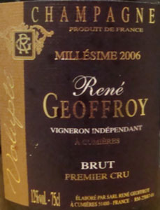 Rene Geoffroy Millésime 'Cuvee Volupte' Brut 2006