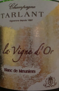 Champagne Tarlant La Vigne d'Or Blanc de Meuniers